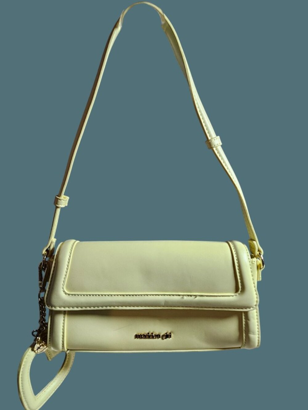 Madden Girl Butter Yellow Baugette Style Shoulder Bag Y2K Coquette Girl Pastel
